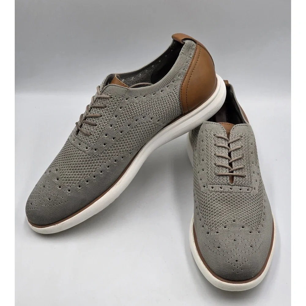 G.H.‎ Bass Kole Knit Mens 12 Gray Tan Slip On Casual Dress Shoes 713211XK36